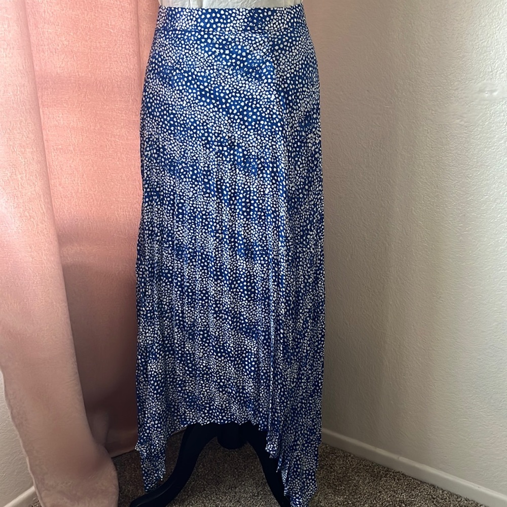 Blue pattern long skirt simply styled by Sears